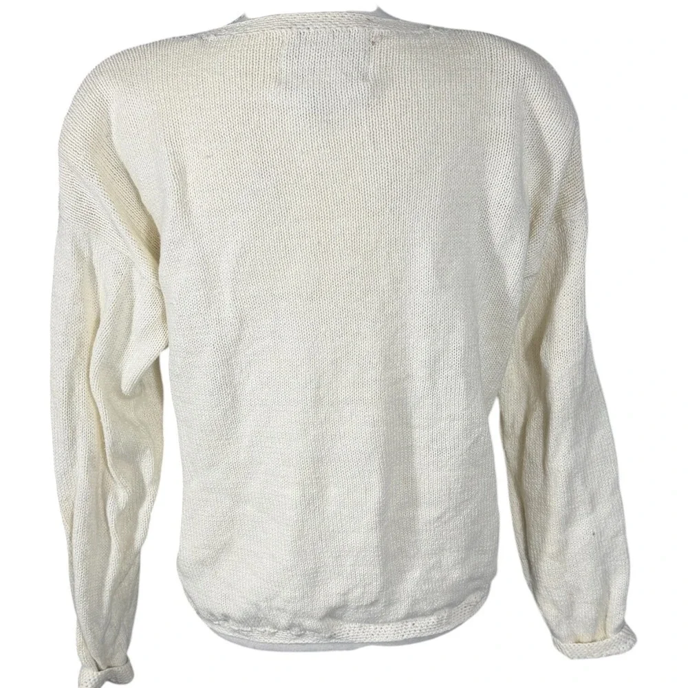 Tiara International Cardigan Womens‎ S Cream Embroidered Hearts Floral Vintage
